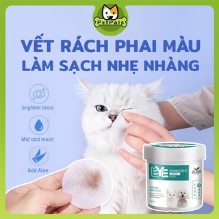 PetPals khăn lau mắt cho mèo Hội - hộp 130 chiếc khăn ướt chiết xuất từ cây lô Hội khăn lau mắt cho chó lau mắt cho mèo LI0075 khăn lau mắt cho mèo chó khăn lau mắt cho chó nhà vệ sinh cho mèo