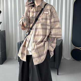 Áo sơ mi nam tay ngắn kẻ sọc thời trang Hàn Quốc simple đơn giản dáng rộng áo sơmi nam form rộng áo sơ mi nữ kẻ caro áo sơ mi unisex