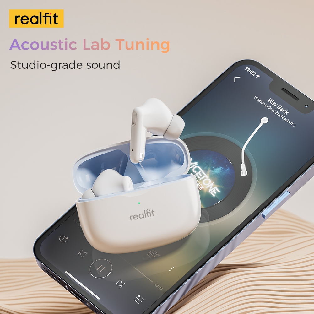 Tai Nghe Bluetooth Realfit F3 Tai Nghe Thể Thao Khử Tiếng Ồn -38db 360° Âm Thanh Không Gian Bass Tốt | BigBuy360 - bigbuy360.vn
