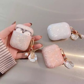 Vỏ đựng hộp sạc tai nghe không dây họa tiết đá cẩm thạch và ngọc trai cho Airpods 1/2/3 Pro