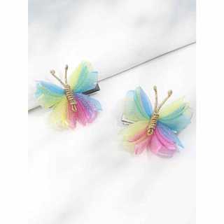 2 Cái / bộ Màu Xanh Cầu Vồng Bướm Tóc Bộ Cho Trẻ Em Bé Gái Kẹp Tóc Thời Trang Phụ Kiện Tóc Bộ Kẹp Tóc Cho Tóc