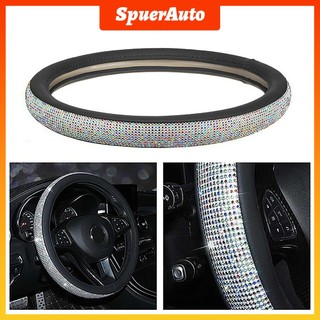 SuperAuto Vỏ Bọc Vô Lăng Xe Hơi Chất Liệu Cao Su Khảm Đá Sáng Bóng Sang Trọng 38cm Phụ KiệN Ô Tô