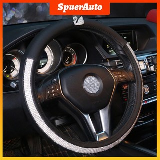 SuperAuto Vỏ Bọc Vô Lăng 38CM Đính Đá Lấp Lánh Sang Trọng Bảo Vệ Trang Trí Ô Tô