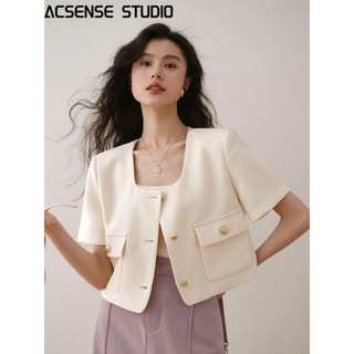ACSENSE STUDIO áo blazer nữ áo croptop Thông thường INS Độc đáo Popular WXW2430RUL 13Z240327