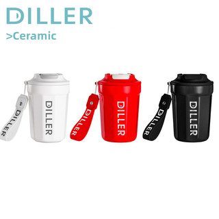 Cốc giữ nhiệt bằng gốm Diller Cốc giữ nhiệt bằng thép không gỉ 316 Cốc cà phê cách nhiệt chân không Bình nước uống (450ml) MLH9096