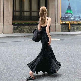 QADCOL Retro Slim Fit Đầm Nữ Mùa Hè Có Thể Điều Chỉnh Sling Đuôi Cá Hông Ôm Chặt Váy Hoa Hợp Thời Trang 20240413