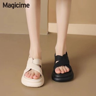 Magicime Giày Sandal Thể Thao Đế Phẳng Tiện Lợi Thoải Mái Đế Mềm Sinh Viên Phù Hợp Với 2024 Phong Cách Mới Mùa Hè