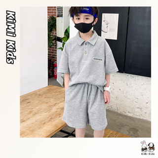 Bộ đồ quần short ngắn tay KiMi Kids dành cho bé trai và bé gái, bộ đồ áo sơ mi POLO dáng rộng nửa tay thoáng mát