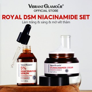 VIBRANT GLAMOUR 8% Niacinamide Kem dưỡng da mặt 5% Niacinamide Serum Set 5X Ceramide 3X Centella Skin Barrier Repair Face Moisturizer Brightening Glowing Giảm nám 2 chiếc