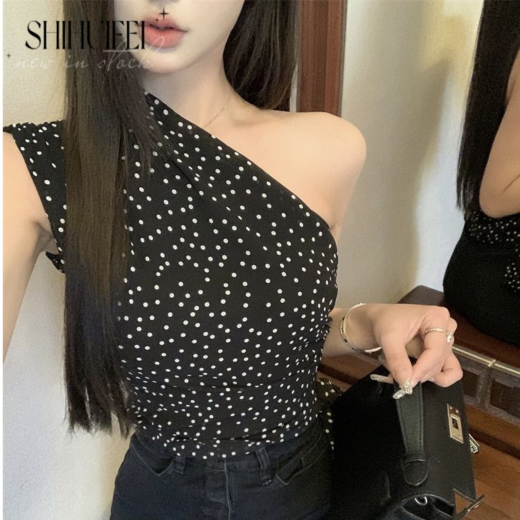 SHIHUIFEI áo trễ vai áo ba lỗ Thời trang hàn quốc phong cách Phong cách thanh lịch rực rỡ WCS2430WY7 13Z240330 | BigBuy360 - bigbuy360.vn