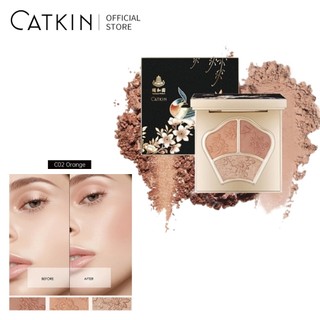 Catkin Blush Tricolor Khắc nhẹ Trang điểm khỏa thân lâu trôi Bảng trang điểm tự nhiên đa năng