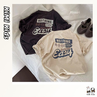  Kimi Kids 100% cotton nguyên chất phong cách trẻ em Áo thun ngắn tay giản dị phiên bản Hàn Quốc của bé trai và bé gái nửa tay mùa hè mới hợp thời trang 