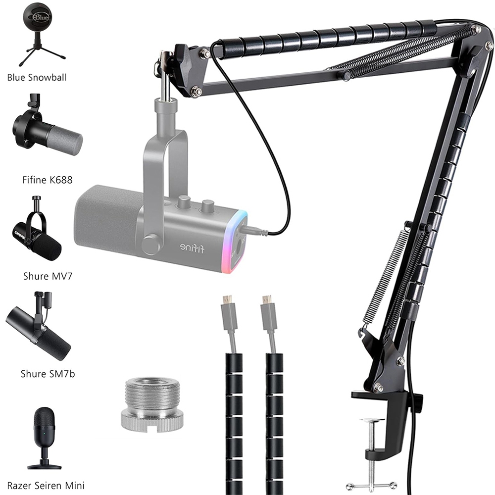 Chân đế có thể điều chỉnh Mic Stand Boom Arm - Kim loại đúc hẫng Mic Boom Arm, Cánh tay với bộ chuyể