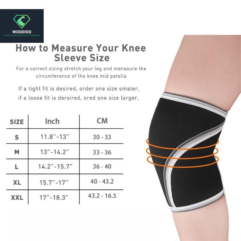 Đệm Đầu Gối Nén Neoprene 7mm Chuyên Nghiệp Hỗ Trợ Chơi Thể Thao