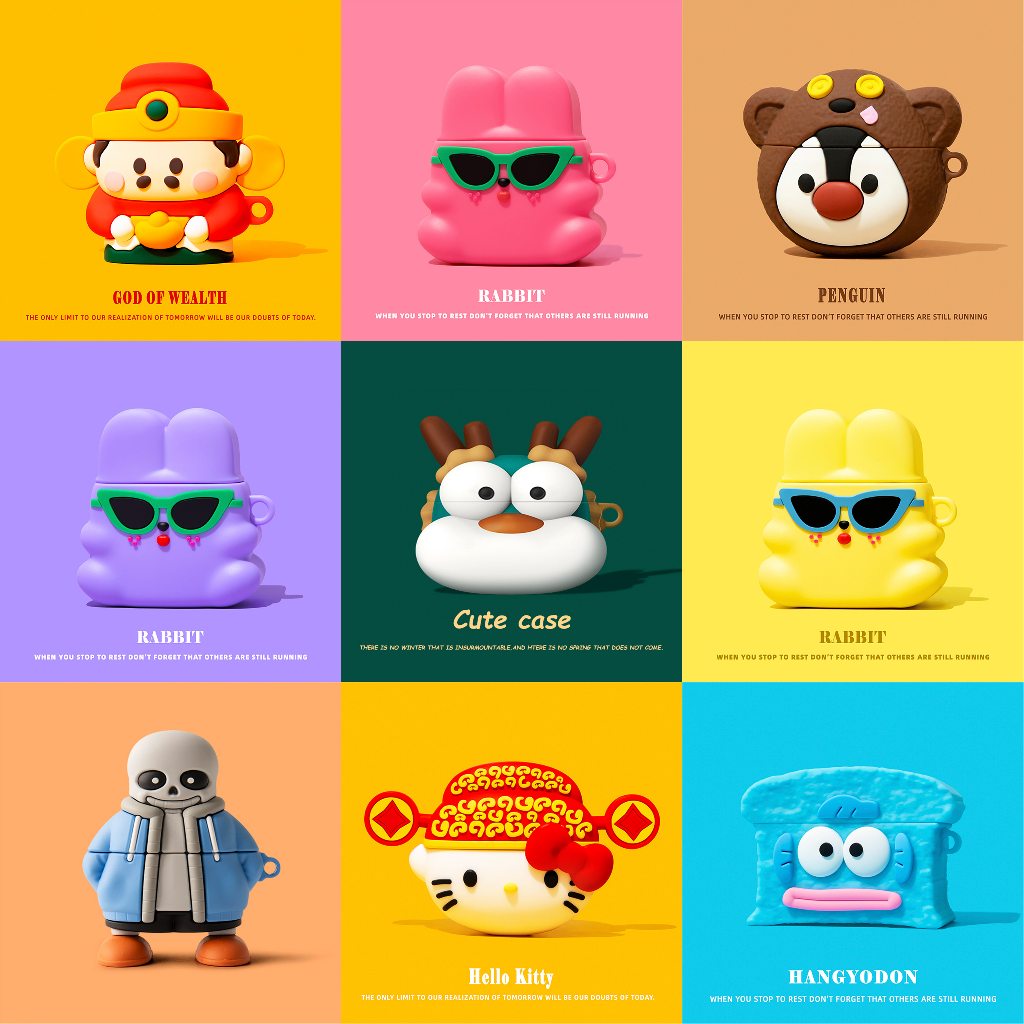 Ốp tai nghe TPU họa tiết hoạt hình mới cho AirPods 3/Pro/Pro 2/2, silicone bảo vệ, tương thích AirPo