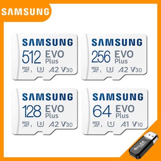 Thẻ nhớ Samsung EVO Plus Micro SD 64GB 128GB 256GB 512GB Thẻ nhớ Mini SD loại 10 Thích hợp cho điện thoại di động, máy tính, giám sát máy ảnh