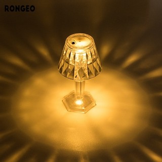 RONGEO Đèn bàn nhỏ acrylic trong suốt pha lê pha lê LED đèn ngủ sáng tạo