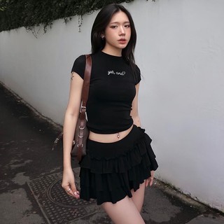 Weird Puss Lạ Puss Thanh Lịch Váy Thường Ngày Phù Hợp Với Cổ Tròn Tay Ngắn In Hình Ôm Rốn Lộn Skinny Mini Ruched Chắc Chắn Đa Năng Thiết Kế Cao Cấp Summertime Lady 2024 Hot New