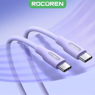 Cáp dữ liệu sạc nhanh rocoren usb c 100w type c sang type c cho samsung huawei pd60w 100w usb type c cáp sạc nhanh cáp silicon lỏng