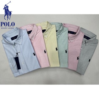  Khuyến Mãi Cửa Hàng Mới Áo Sơ Mi Nam Dài Tay Cotton Trơn Sọc Caro Đơn Giản Kiểu Mỹ Ralph Lauren 