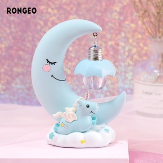 RONGEO Sáng tạo trái tim nữ tính kỳ lân ngôi sao đèn trang trí đèn ngủ