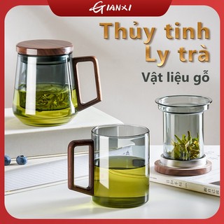  GIANXI Ấm trà thủy tinh 525ml ly thủy tinh dày chịu va đập phù hợp cho gia đình và văn phòng 