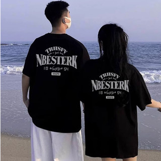 Cặp đôi mặc mùa hè 2024 Áo Cotton nguyên chất Niche mới