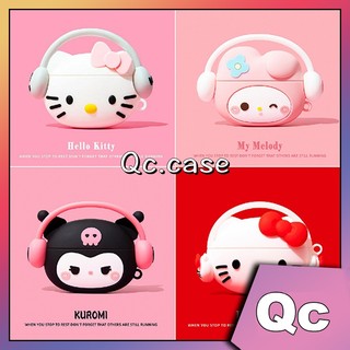 「 Qc 」 phim hoạt hình dễ thương kuromi Kitty cat airpod case airpod case airpod 2 case airpod 3 case airpod Pro airpod Pro 2 case tpu soft case Chống rơi nước
