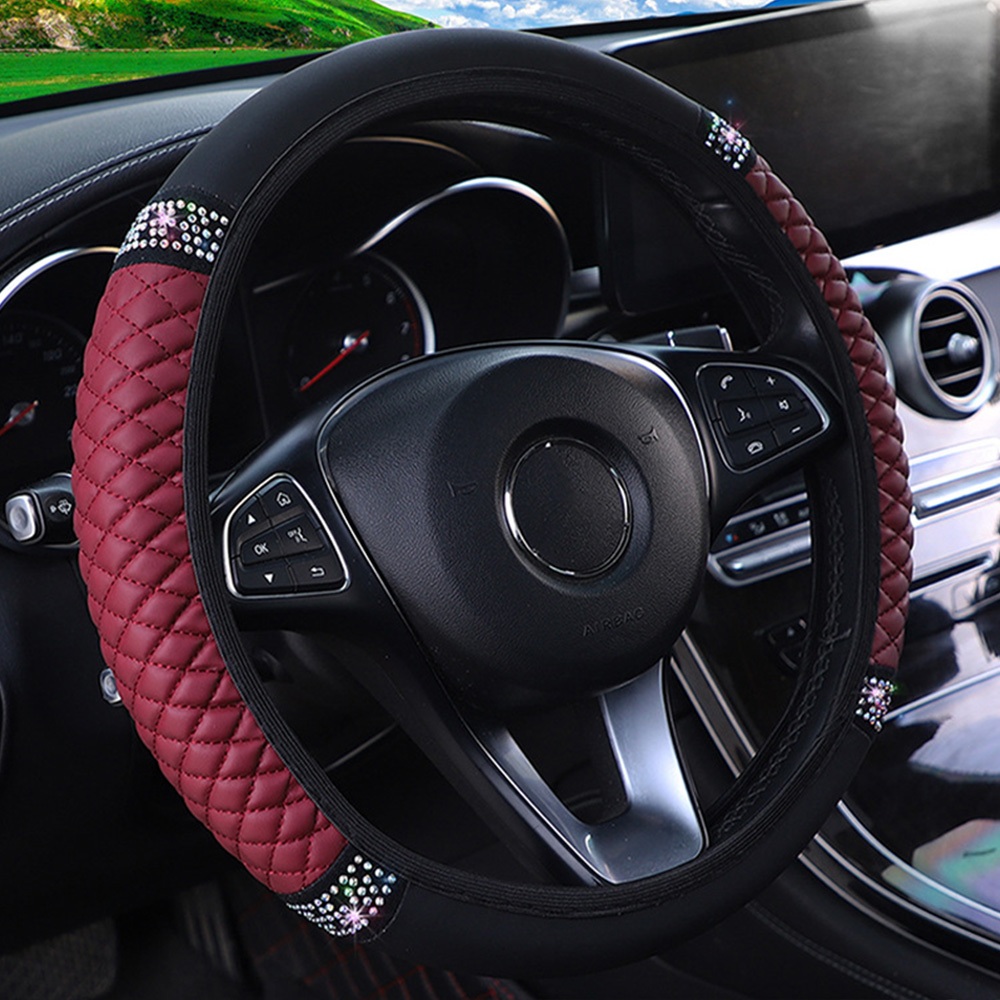 SuperAuto 38CM Da PU Bọc Vô Lăng Ô Tô Phụ Kiện Ô Tô