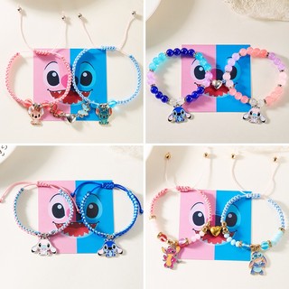 2 chiếc stitch tình yêu vòng tay từ tính vòng tay tình yêu thời trang tình bạn cặp đôi thẻ dệt tay