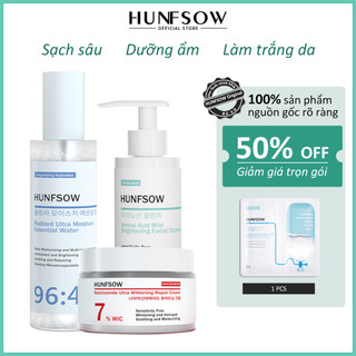 50%OFF Set Cleanser+Toner+Cream Hunfsow Sạch sâu Dưỡng ẩm Làm trắng da 150ml/160ml/50g
