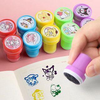 Hộp 10 con dấu hoạt hình cute dễ thương tạo động lực khích lệ dành cho bé