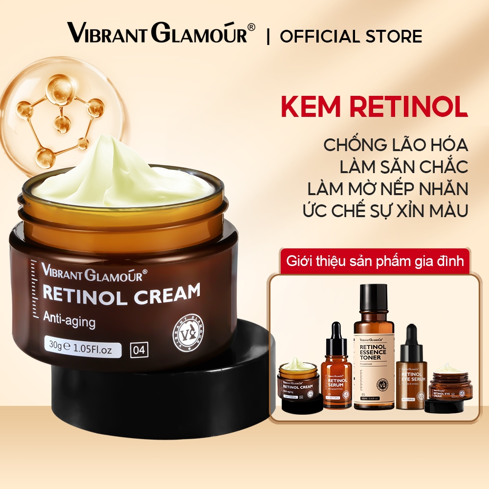 Kem Dưỡng Da Mặt VIBRANT GLAMOUR Chứa Retinol Tự Nhiên Chống Lão Hóa Giảm Nếp Nhăn Làm Mờ Vết Đốm Đen Làm Săn Chắc Và 30g