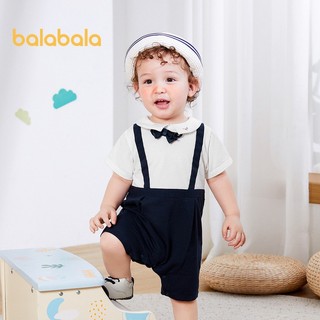 Bộ áo liền quần trẻ em Balabala Thời trang mùa hè 2024 Bộ áo liền quần mới cho bé trai'