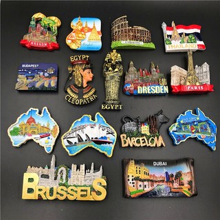 Lưu Niệm Du Lịch Quốc Gia Hungary Dubai Thái Lan Ba Lan Ai Cập Ý Úc Đức Tây Ban Nha Bỉ Nhựa Tủ Lạnh Nam Châm