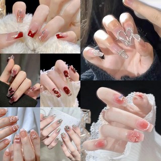 Bộ 24 móng tay giả họa tiết dễ thương kèm keo