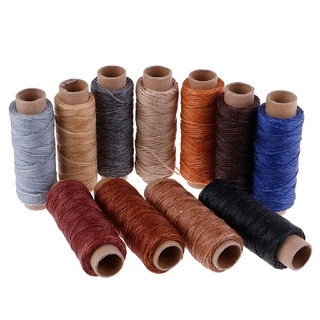 Warmhome 50m/Roll Leather Sewing Flat Waxed Thread Wax String Hand Stitching Craft 150D RFT