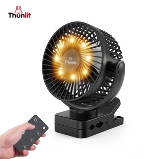 Quạt Kẹp Lớn Thunlit Đen 12000mAh Dao Động Điều Khiển Từ Xa Cho Phòng Ngủ Ký Túc Xá Lều Ngoài Trời