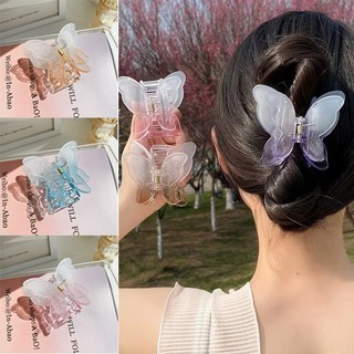 Phong Cách Hàn Quốc Hai Lớp Bướm Tóc Trong Suốt Màu Chuyển Màu Bướm Kẹp Tóc Kẹp Tóc