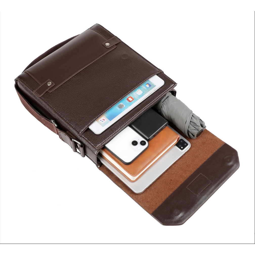 Túi đeo vai nam văn phòng công sở dọc thời trang đích thực, Kích thước: