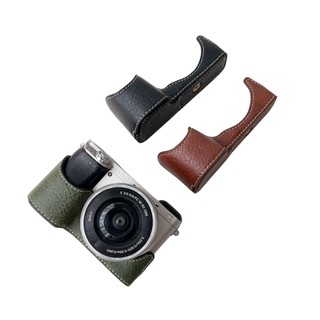 Túi đựng máy ảnh da pu body half case grip cho sony alpha a6400 a6100 a6300 a6000