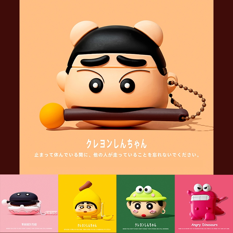 Woodfish Crayon Shin chan Earphone Case for AirPods3rd gen Case Silicone Earphone Protection Case 20