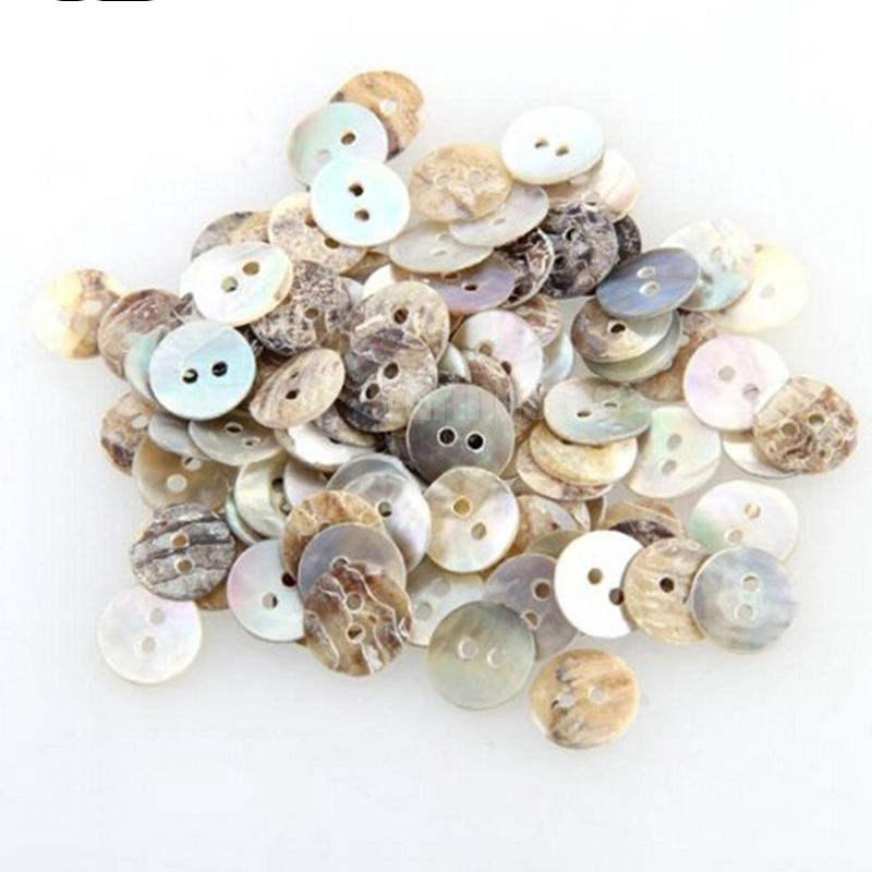 Bộ 100 Nút Tròn Hình Vỏ Sò 10mm