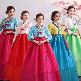 Nhiều Màu Sắc Truyền Thống Hàn Quốc Quần Áo Nữ Triều Đình Trang Phục Quốc Gia Hanbok Đính Kim Sa Lấp Lánh Sân Khấu Đầm Tiệc Năm Mới Mặc