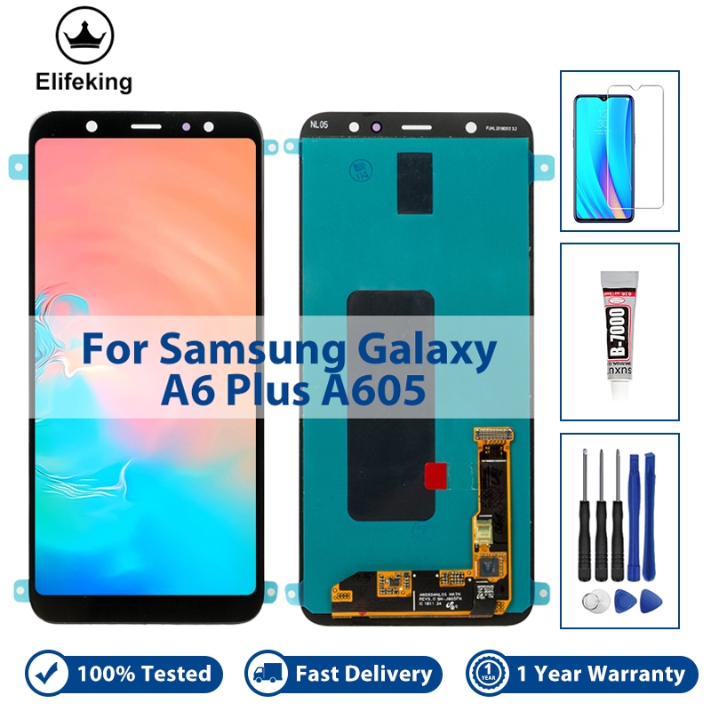 Màn Hình LCD 6.0 "Cho Samsung Galaxy A6 + A6 Plus 2018 A605 SM-A605FN A605G Thay Thế Bộ Số Hóa Cảm Ứ