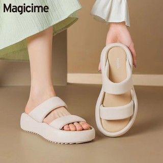 Magicime Đi Biển Dép Nữ 2024 Phong Cách Mới Mùa Hè Phù Hợp Với Ánh Sáng Phẳng Học Sinh Đế Dày