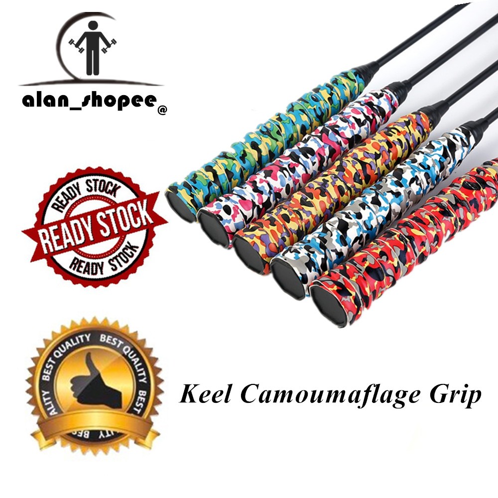 Keel Tay Keo Camoumaflage Hoa Chống Trơn Trượt Vợt Tennis Tay Cầm