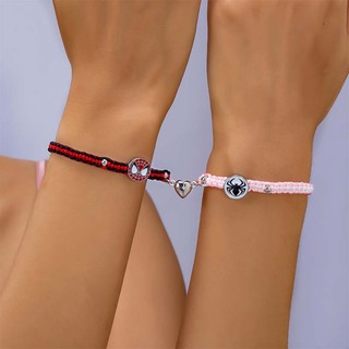Gmai 2 Chiếc Người Nhện Từ Cặp Đôi Vòng Tay Thời Trang Người Bạn Thân Nhất Có Thể Điều Chỉnh Tình Bạn Dây Đeo Tay Quà Tặng Trang Sức