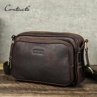 CONTACT'S Da Thật Chính Hãng Túi Nhỏ Túi Đeo Ngang Nam Vintage Túi Du Lịch Đeo Vai Túi Xách Thiết Kế