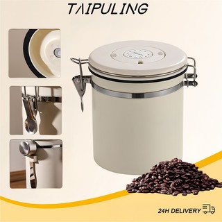 TAIPULING Hộp Đựng Cà Phê Chuyên Dụng，Hũ kín thực phẩm-Lõi INOX 304，Có theo dõi ngày lưu và van xả CO2 kèm muỗng định lượng